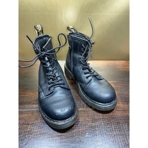 Dr. Martens‎ 1460 Black Leather Lace Up Combat Boots Sz 3 Youth